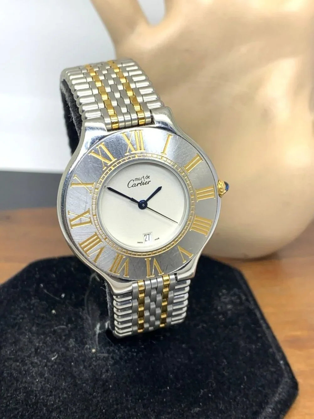 Cartier Must 21 XL Women's Watch W10052F4 Swiss Quartz Two Tone Steel 35mm